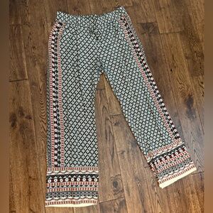 Black/cream/red pull on pants